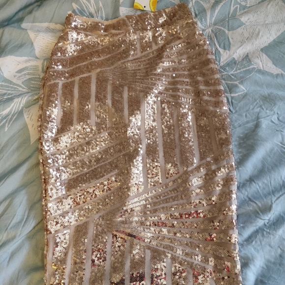 Champagne sequined skirt - Picture 3 of 3